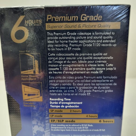 Lot of 6 Maxell Blank Video Cassette 6 Hours Premium Grade VHS T-120 VCR - Picture 4 of 9